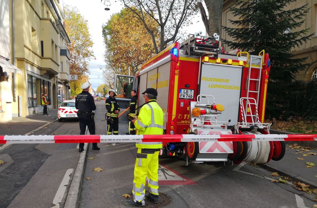 Die Polizei hat am Donnerstag mehrere Straßen in der Ludwigsburger Innenstadt gesperrt.