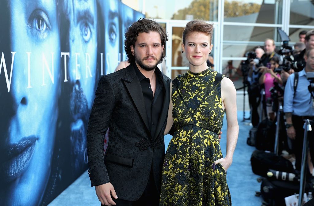 Hauptdarsteller Kit Harington und Freundin Rose Leslie bei der Premiere der siebten Staffel „Game of Thrones“.