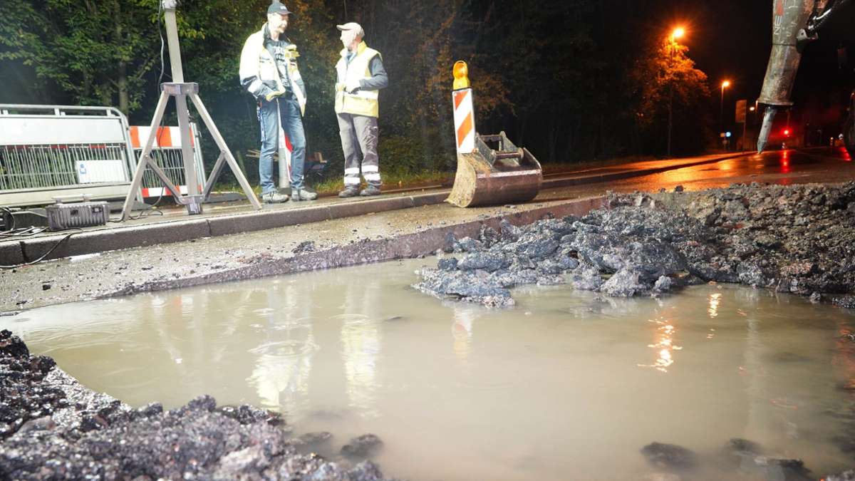 Wasserrohrbruch in Stuttgart: Die Botnanger Straße bleibt sieben Wochen gesperrt