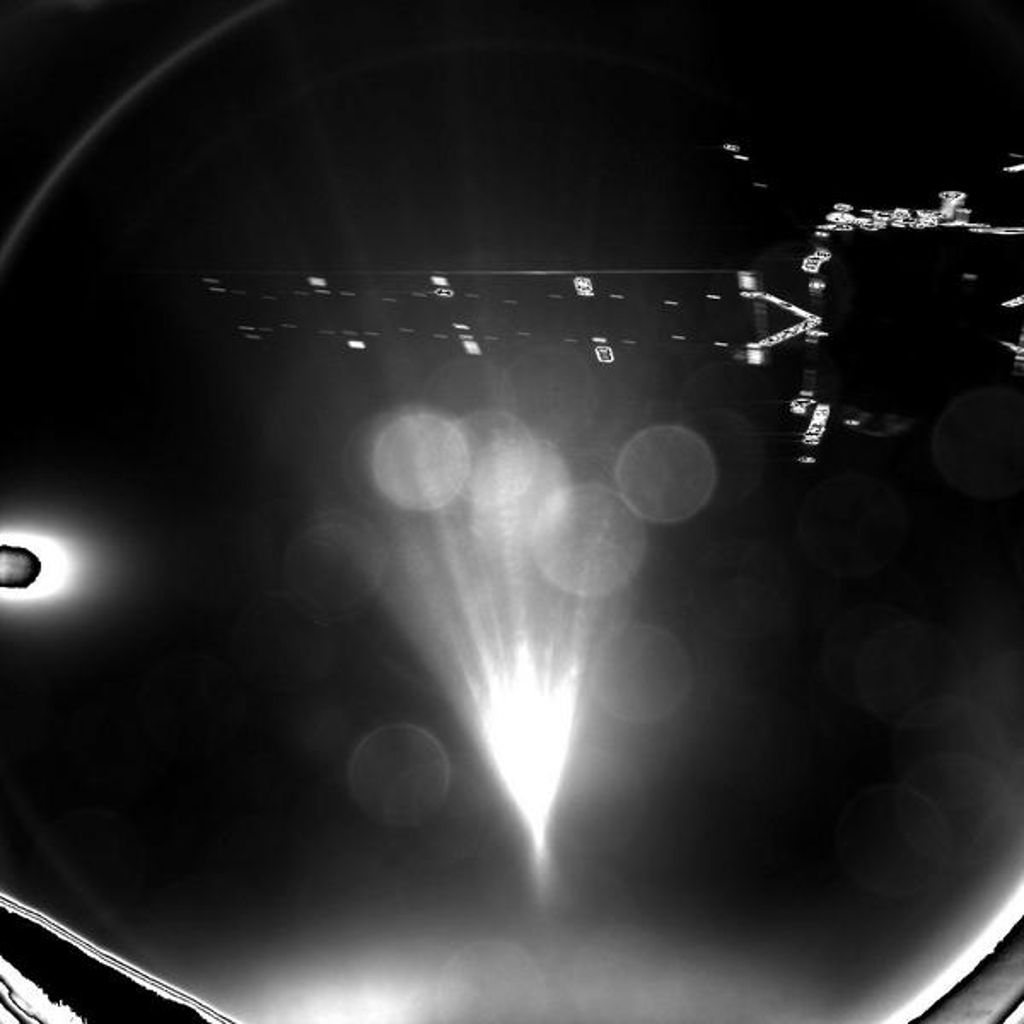 Die Sonde Rosetta mit ihren Solarflügeln