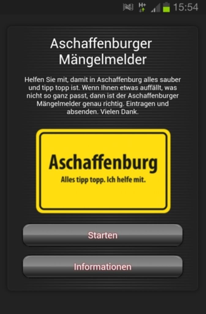 Die Aschaffenburger Mängelmelder-App.