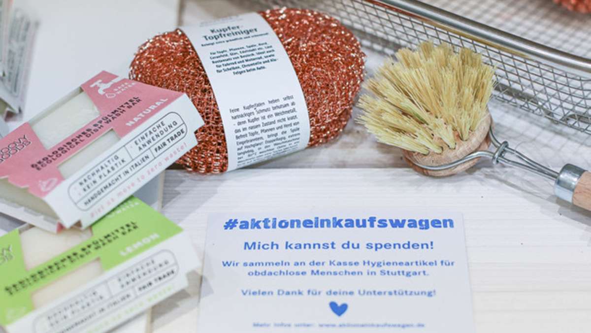  Die „Aktion Einkaufswagen“ findet in Stuttgart erste Unterstützer. Statt unpersönlicher Geldspenden wirbt die Initiatorin für das Spenden von Produkten. Die Reaktionen der Beschenkten rührt alle Beteiligten. 