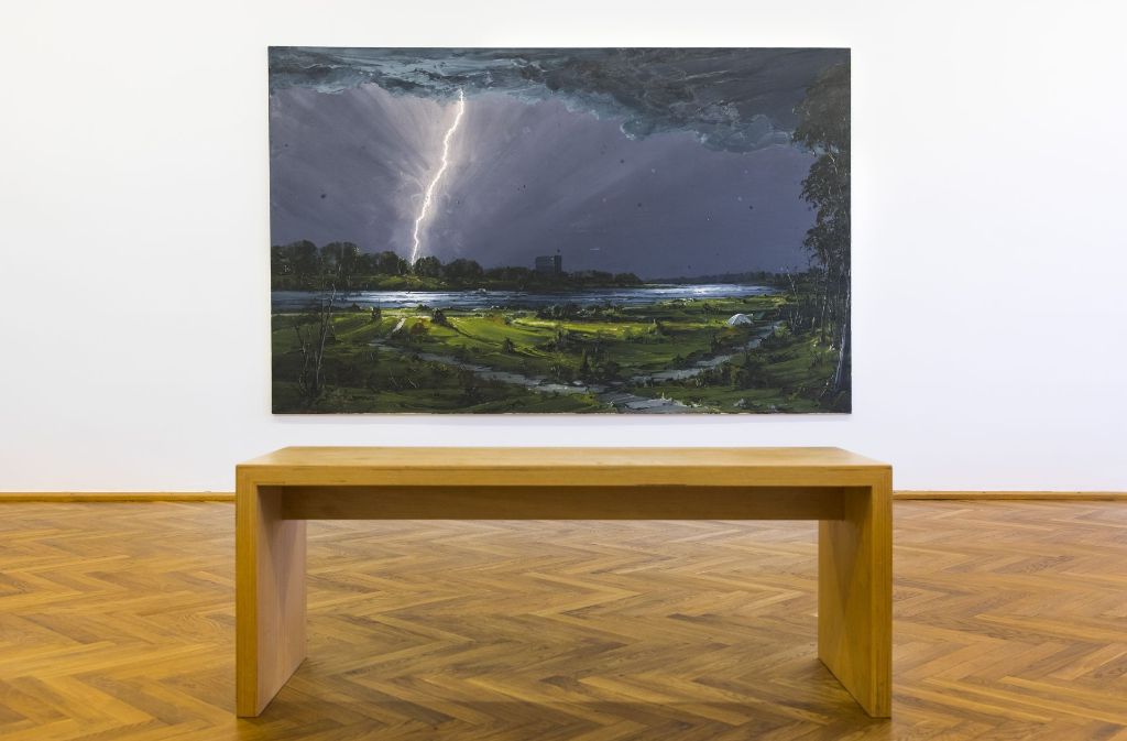 „Am Rhein Teil 2“ – dieses Werk des Düsseldorfer Künstlers Sven Kroner wirkt apokalyptisch.