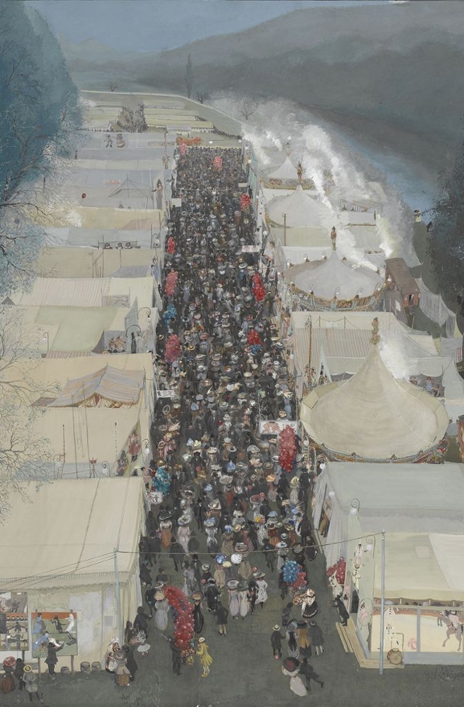 Die Stuttgarter strömten schon immer zum „Cannstatter Volksfest“, das Reinhold Nägele 1909 gemalt hat.