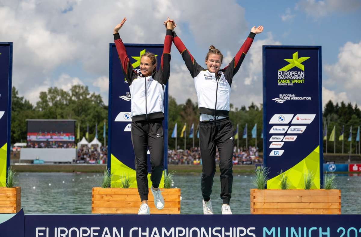BRONZE: Jule Hake und Paulina Paszek (Kanu) – Im Kajak-Zweier über 500 Meter fuhr das junge Duo nach WM-Silber vor zwei Wochen zu Bronze. „Wir freuen uns über jede Medaille“, sagte Paszek strahlend.