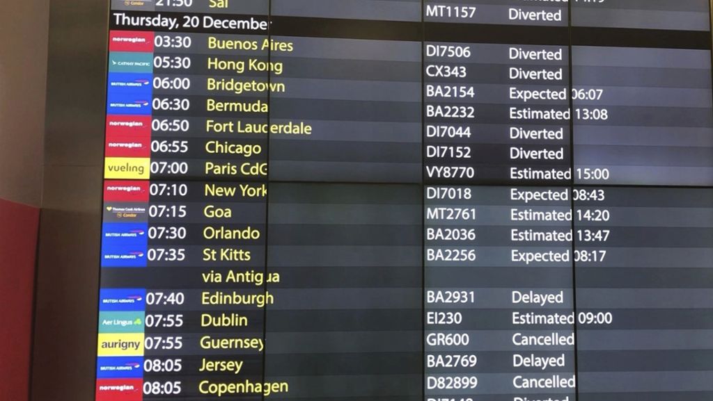 Airport Gatwick: Londoner Flughafen wegen Drohne weiter gesperrt