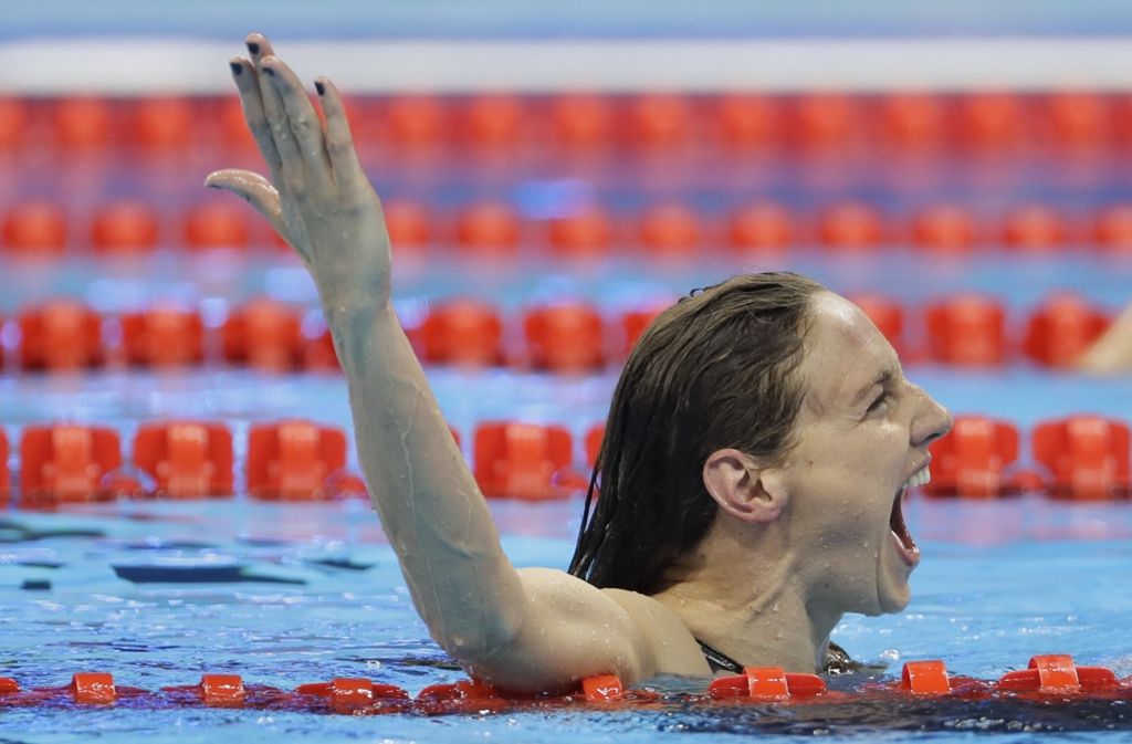Katinka Hosszu, ungarische Schwimmerin, strahlte über das ganze Gesicht, als sie von ihrem Goldmedaillengewinn erfuhr.