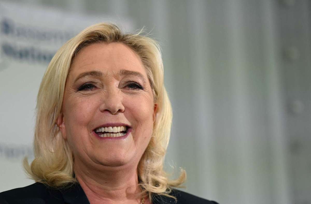 Rechtspopulistin Marine Le Pen ist mit dem Wahlausgang hochzufrieden. Foto: AFP/DENIS CHARLET