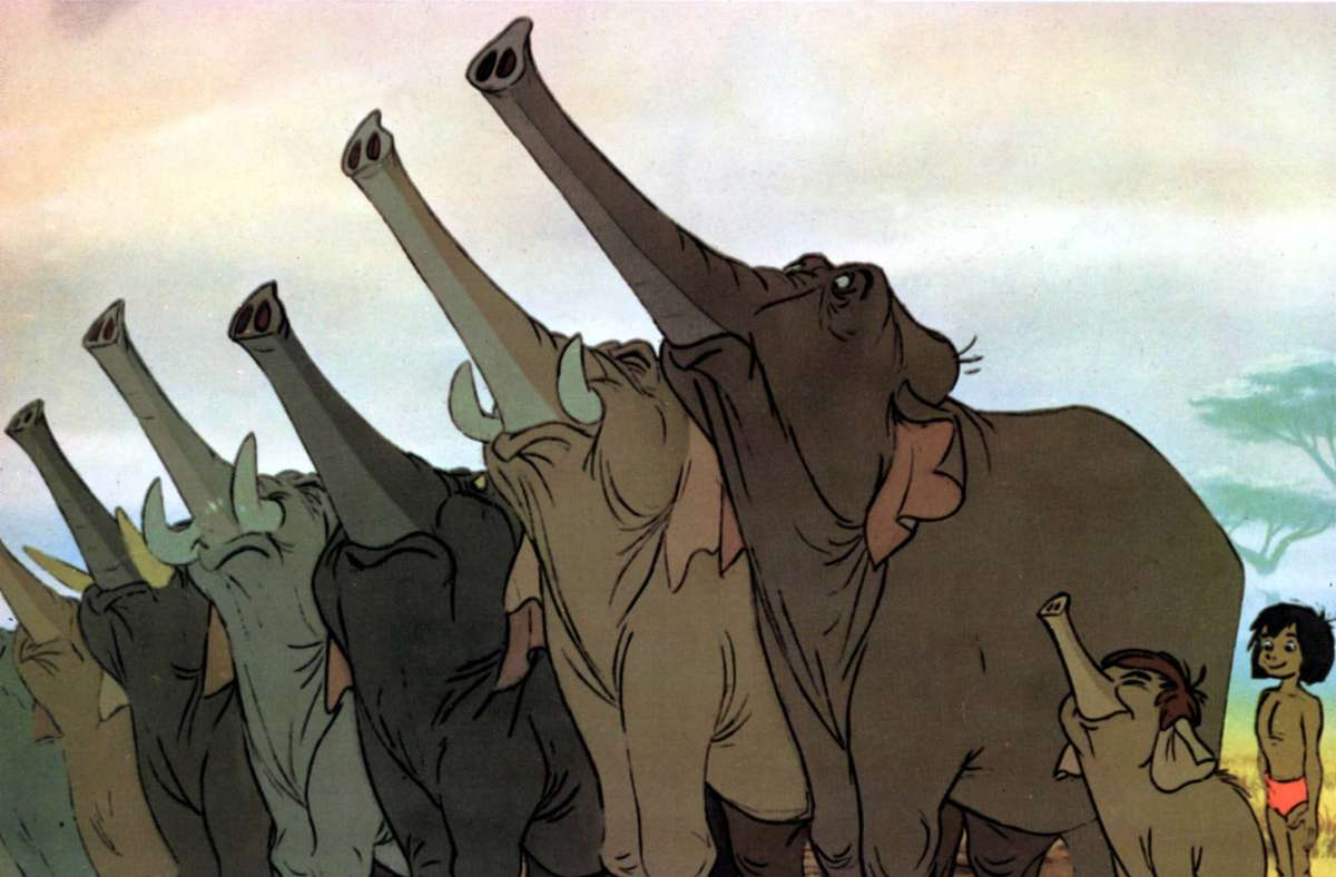 „Das Dschungelbuch“ (1967): Mogli bei den Elefanten