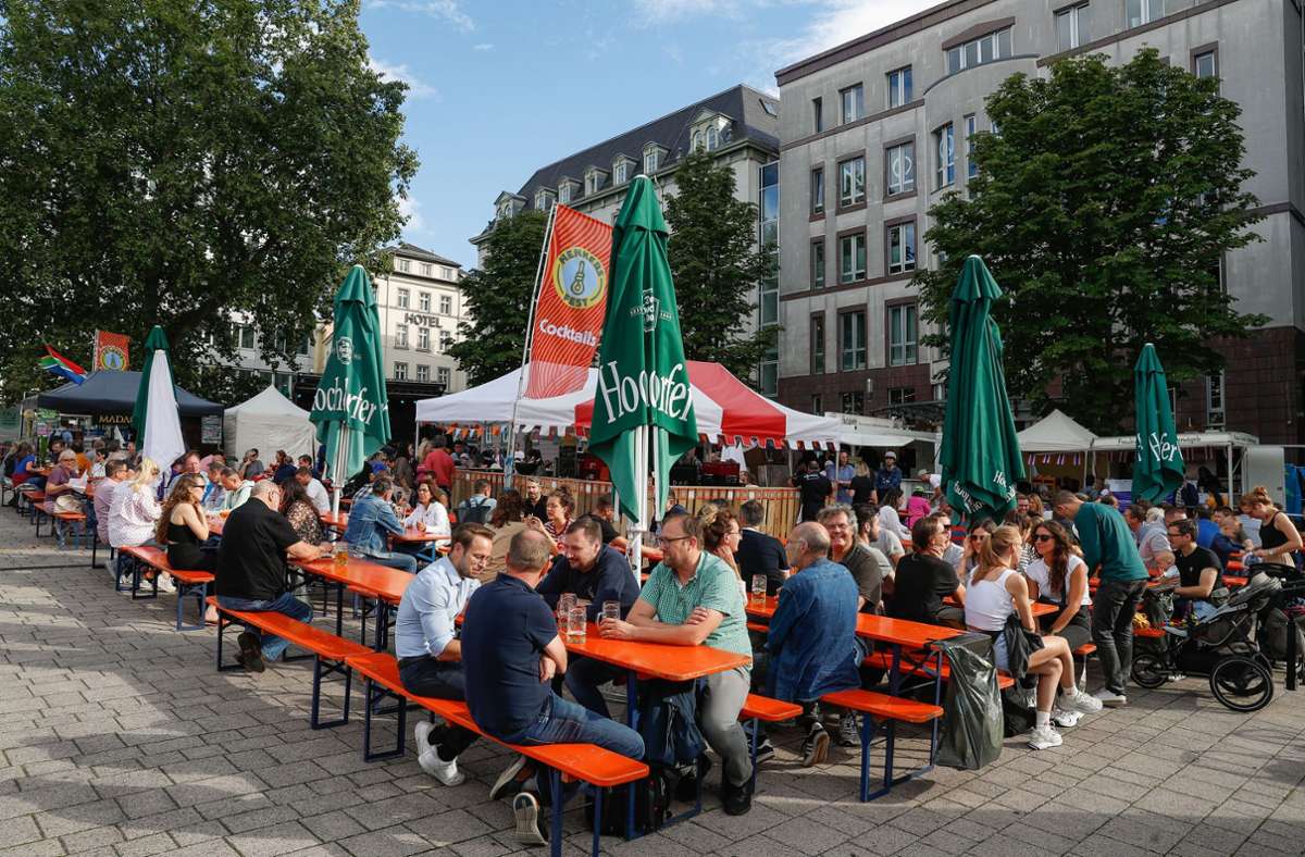 Auf dem Wilhelmsplatz in der Innenstadt wird unter anderem das Henkersfest gefeiert.