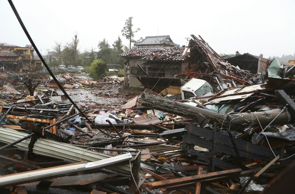 In Ichihara richtete der Taifun schwere Schäden an.
