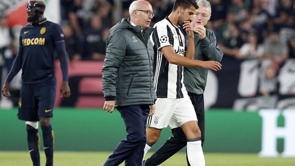  Sami Khedira von Juventus Turin musste im Halbfinal-Rückspiel der Champions League gegen AS Monaco nach nur zehn Minuten verletzt ausgewechselt werden. Noch ist nicht bekannt, wie lange der Ex-Spieler des VfB Stuttgart ausfallen wird. 