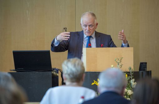OB Kuhn bei der Generaldebatte des Gemeinderats zum Klimaschutz im April. Foto: Lichtgut/Leif Piechowski