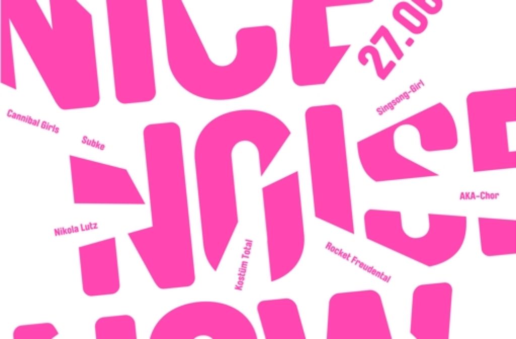 Ein Ausschnitt des Plakats für das Festival Nice Noise Now. Am Samstag treten am Kleinen Schlossplatz 16 Acts auf, die sowohl Künstler als auch Musiker sind.