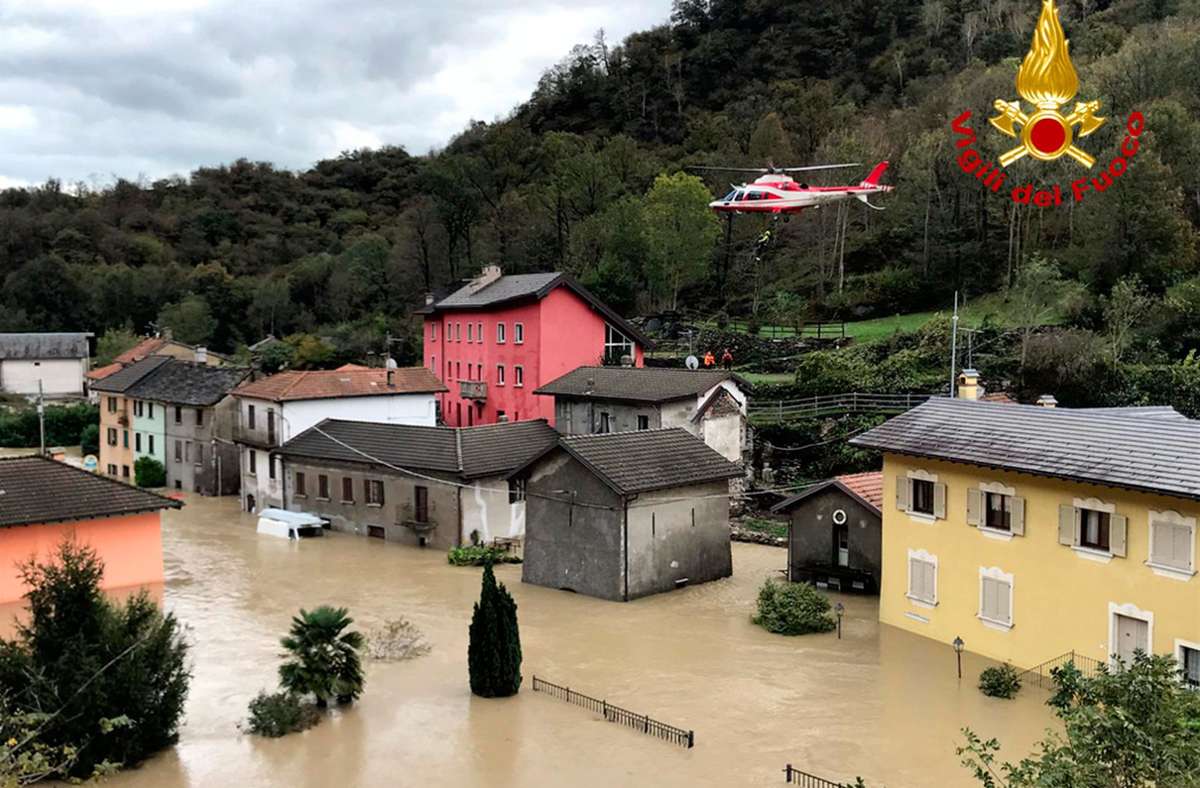 Ornavasso in Italien stand komplett unter Wasser.