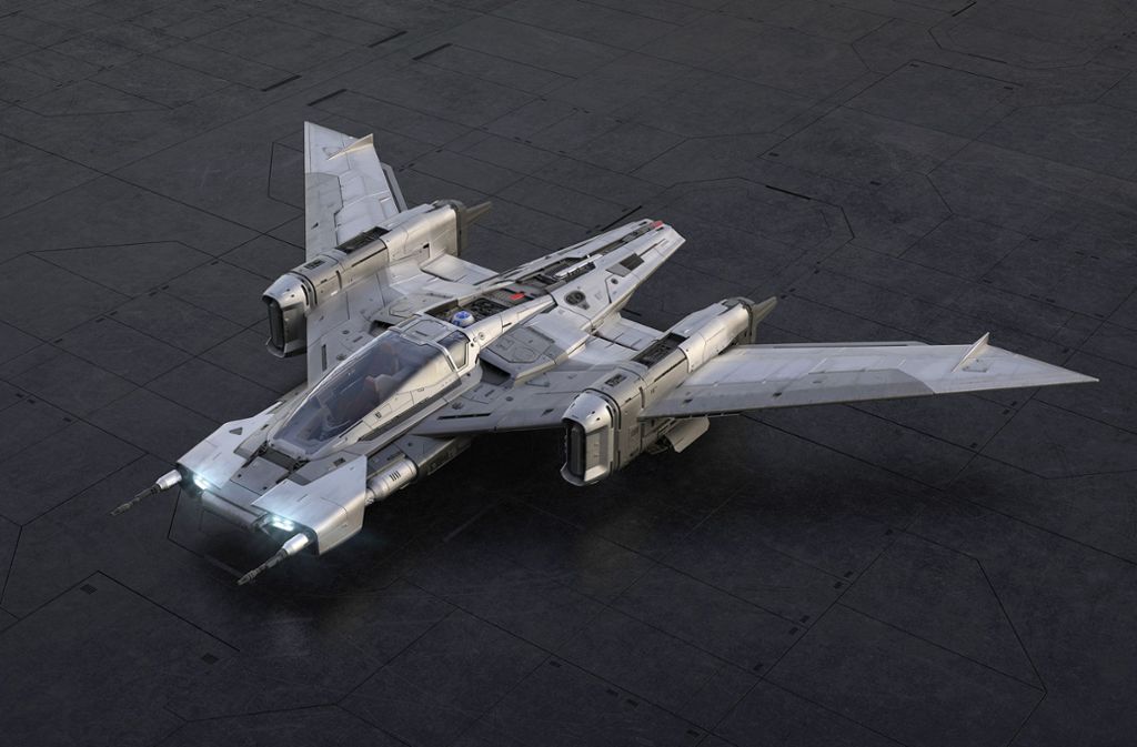 Der Name des Fantasie-Fliegers lautet „Tri-Wing S-91x Pegasus Starfighter“.