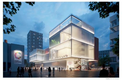 So soll der Ergänzungsbau des Theaterhauses aussehen, der 2025 eröffnet werden soll.Foto: pfp architekten Foto:  