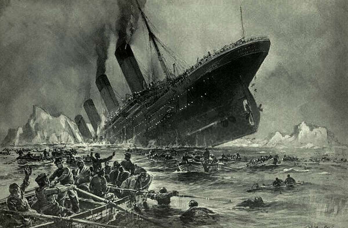 Untergang der Titanic Illustration von Willy Stöwer für die Zeitschrift „Die Gartenlaube“ 1912.