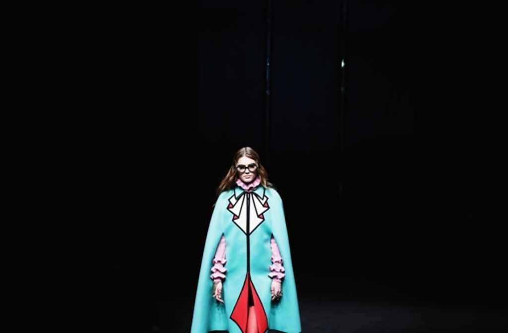 ...seine Outfit-Konzeptionen waren der große Blickfang am ersten Tag der Fashion Week in Mailand.