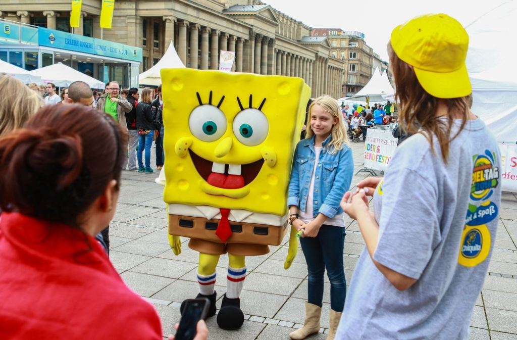 Den kennt man doch? Ja genau, Spongebob Schwammkopf war beim 14. Kinder- und Jugendfestival auch dabei.