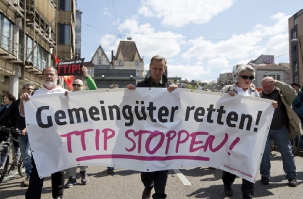 In Stuttgart und ganz Deutschland sind Menschen gegen TTIP auf die Straße gegangen.