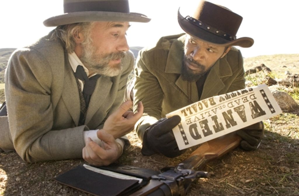 Christoph Waltz (l.) erhielt einen Golden Globe für die beste Nebenrolle in „Django Unchained“.