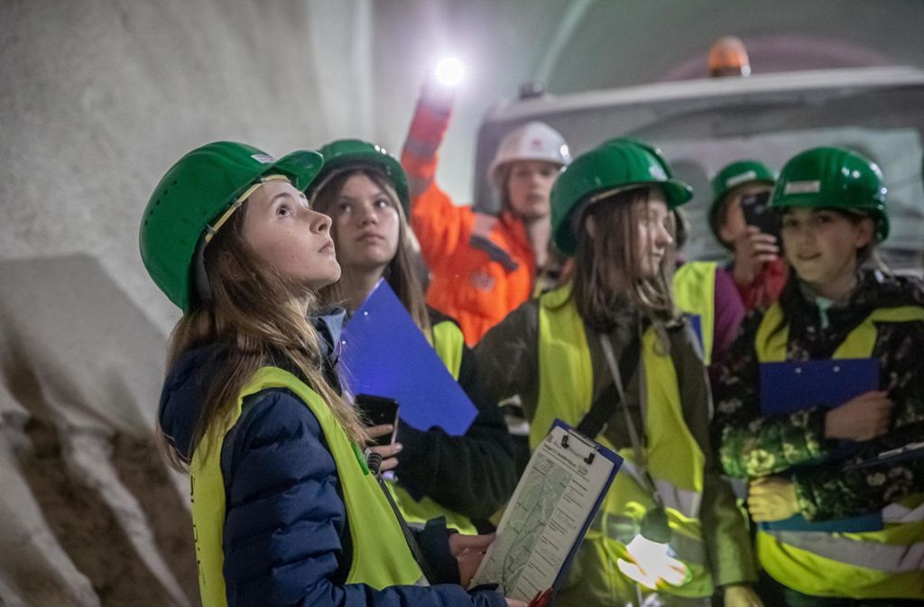 Girls Day bei der Deutschen Bahn in Stuttgart: Unterwegs auf der S-21-Baustelle