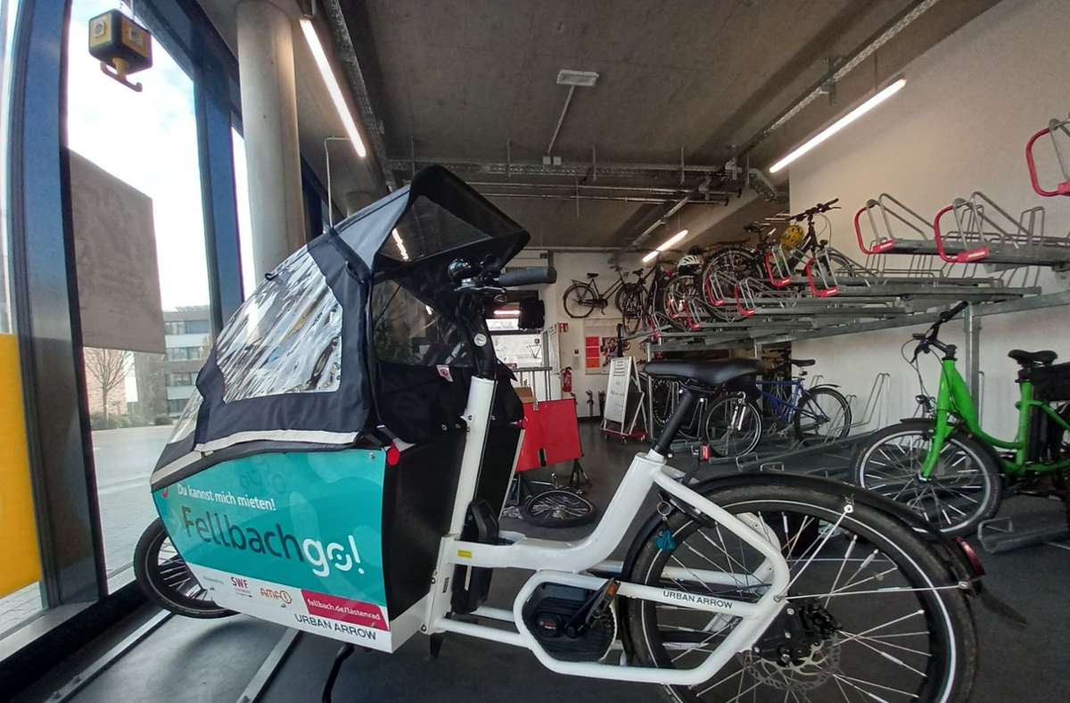 Das E-Lastenrad wird gut gebucht, so die Organisatoren. Gemanagt wird der Verleih von der Radstation am Fellbacher Bahnhof.