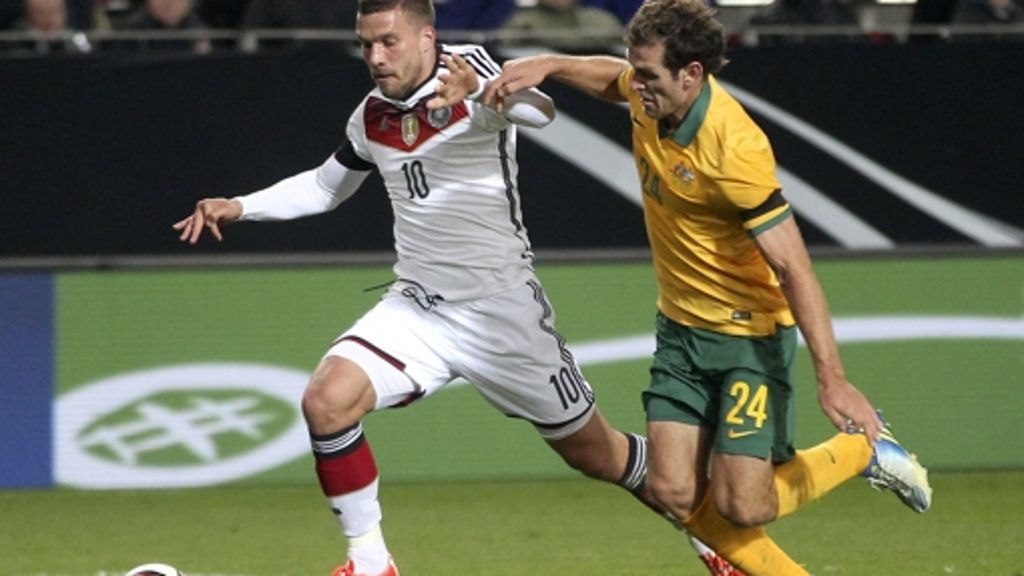 Testspiel gegen Australien: Podolski rettet Weltmeister vor Fehlstart