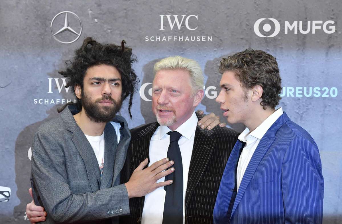 Boris Becker mit seinen inzwischen erwachsenen Söhnen Noah (links) und Elias.