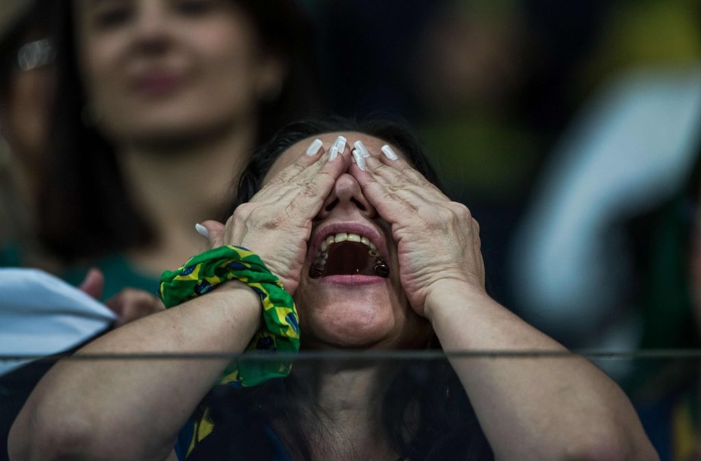 Dieser brasilianische Fan kann seine Freude gar nicht fassen.