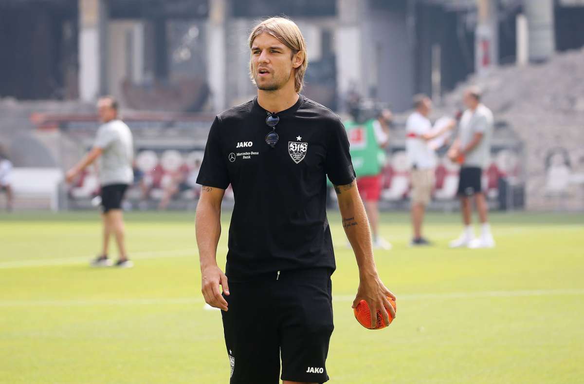 VfB-Spieler Borna Sosa vor dem Spiel.
