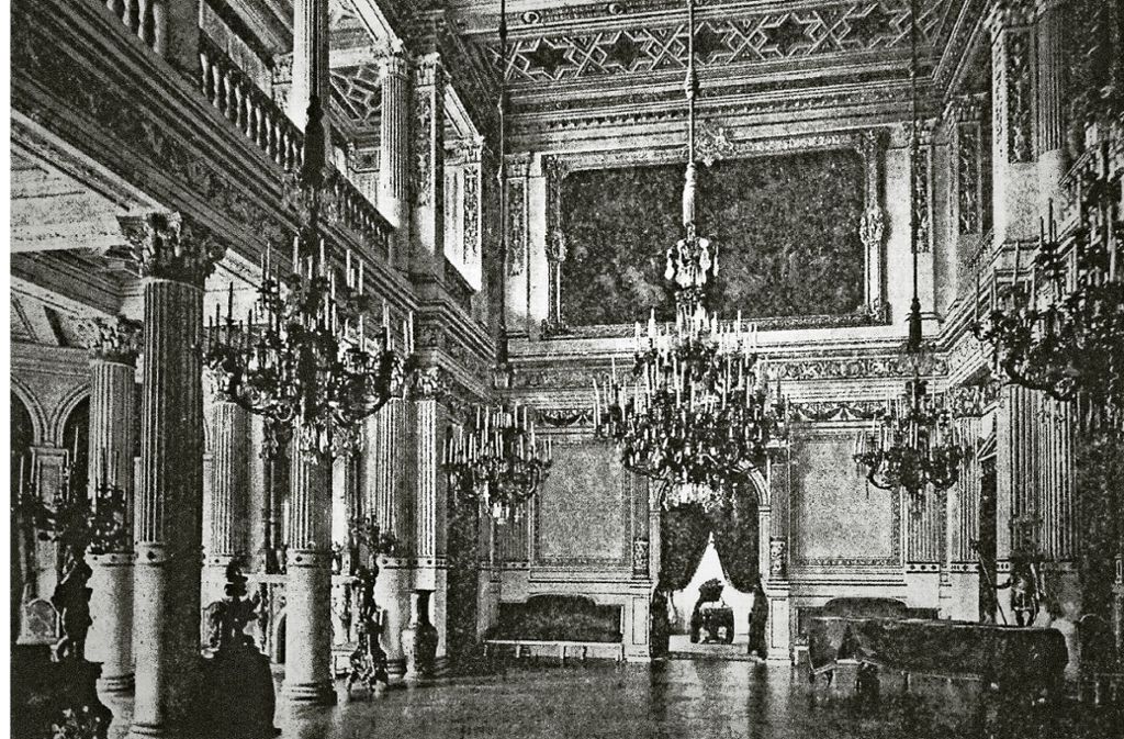 So prachtvoll sah der Ballsaal der Villa Berg um 1880 aus.