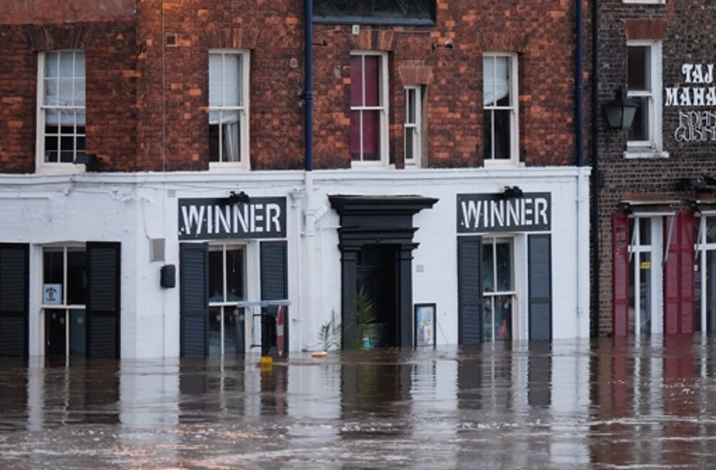 Die überflutete Innenstadt von York