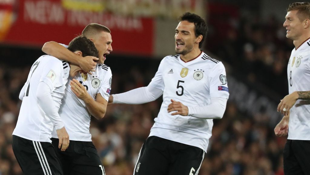  Nun ist auch rechnerisch alles in trockenen Tüchern: Die deutsche Fußball-Nationalmannschaft ist für die Weltmeisterschaft 2018 in Russland qualifiziert. In Belfast gewann das Team von Joachim Löw mit 3:1. 