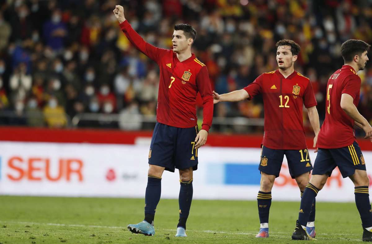 Deutschland trifft in ihrer Gruppe E auf Spanien mit Álvaro Morata ...