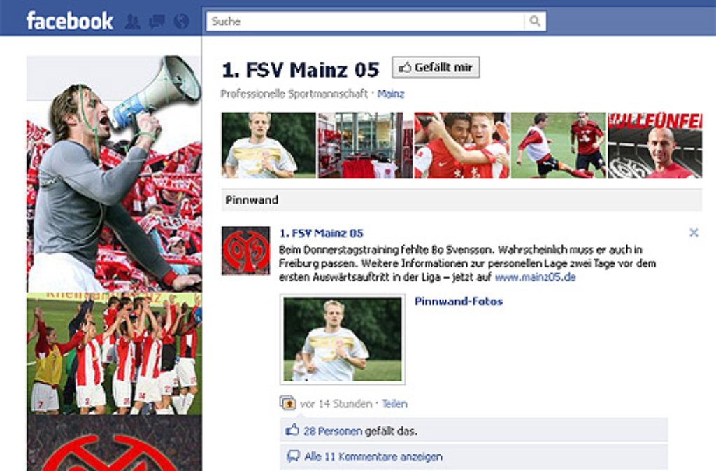 Platz 16 mit 39.349 Facebook-Fans: FSV Mainz 05
