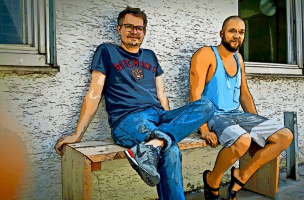 Tag 5: Zufallsbekanntschaft in Feuerbach: Felix Geiling und Felix Fuchs arbeiten im Kreativenzentrum IW 8.