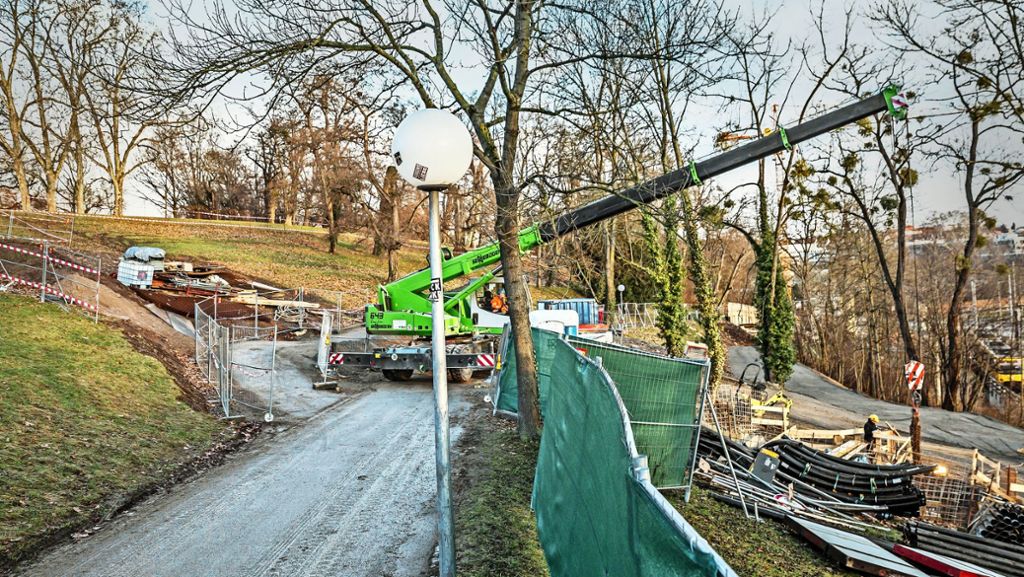 Baumfällungen für Stuttgart 21: Bäume am Hang des Rosensteinparks fallen