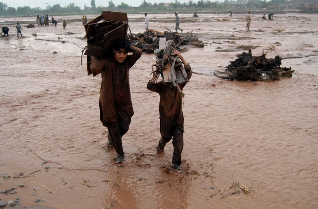 Die Provinz Khyber-Pakhtunkhwa im Nordwesten Pakistans ist besonders stark von den Überschwemmungen betroffen. Dort wurden rund 40 Häuser zerstört.