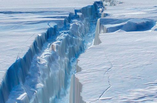 Pine-Island-Gletscher: An einem Gletscher in der Westantarktis ist einem Forscher zufolge ein mehr als 265 Quadratkilometer großer Eisberg abgebrochen. Foto: Nasa