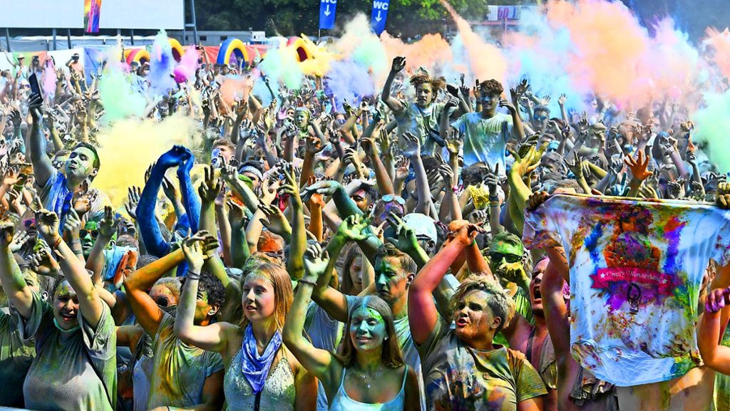Holi-Gaudy-Festival in Kornwestheim: Buntes Spektakel im Techno-Rhythmus