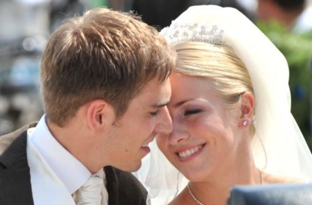 Fußball-Profi Philipp Lahm heiratete 2010 seine Claudia.