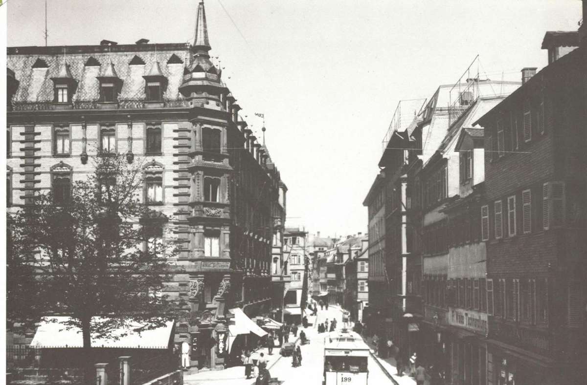 Die Eberhardstraße im Jahr 1906.