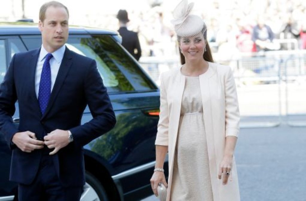 Prinz William und seine schwangere Frau Kate bei ihrer Ankunft in der Westminster Abbey.