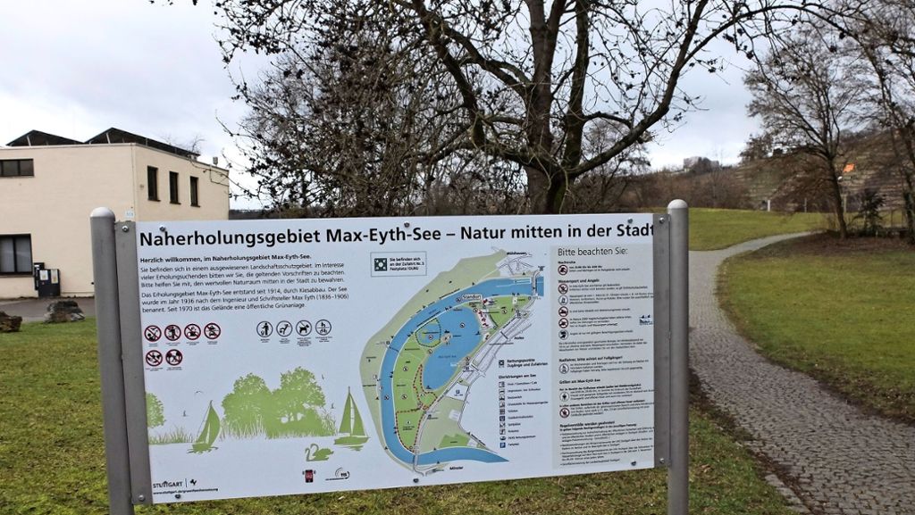 Aktion in Stuttgart-Hofen: Neue Verhaltensschilder am Max-Eyth-See montiert