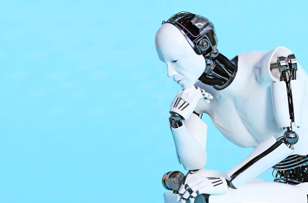 Roboter in Denkerpose: Die künstliche Intelligenz von Maschinen spielt auch für das Arbeitsleben eine immer größere Rolle – und gefährdet immer mehr Jobs.