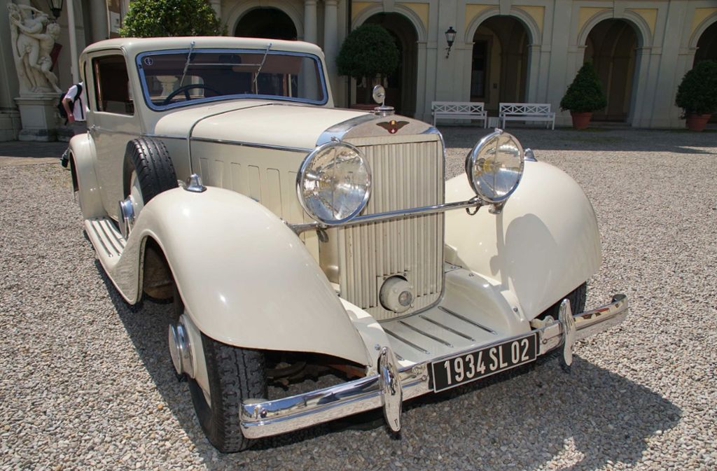 Ein weißer Hispano-Suiza aus dem Baujahr 1937.