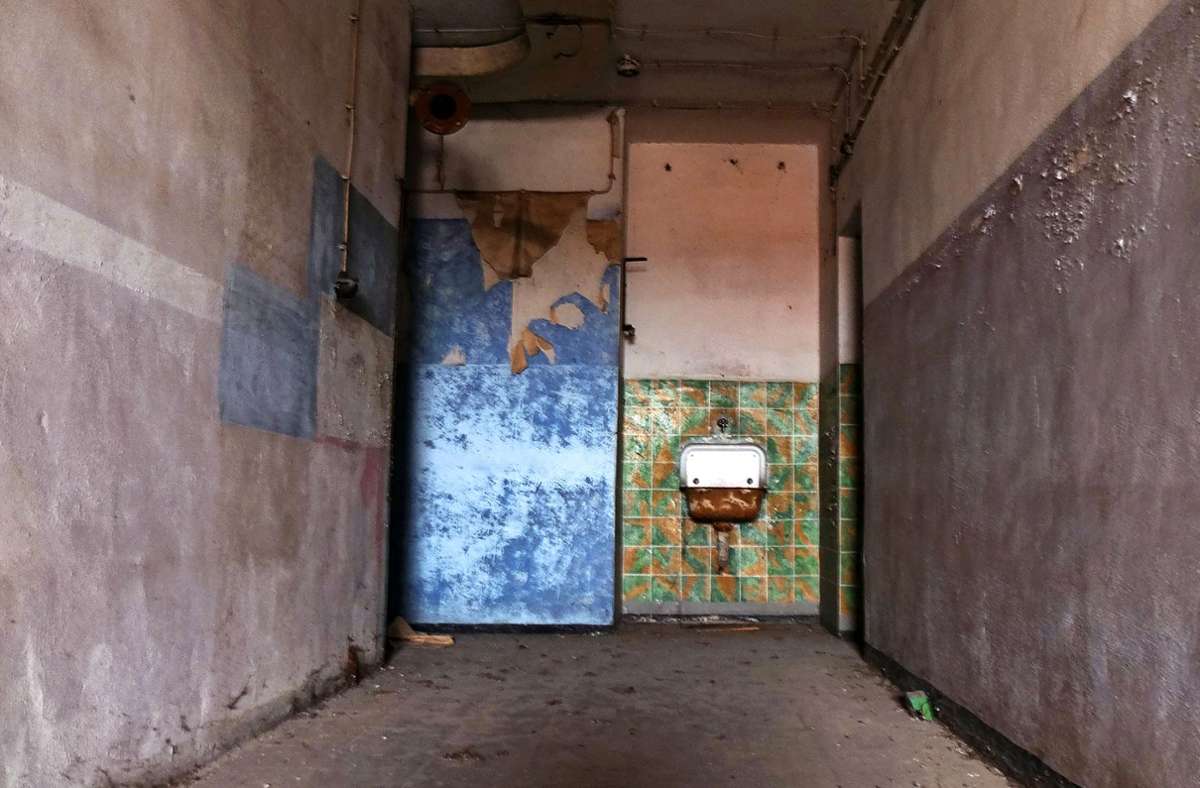 Der ehemalige Waschraum des Schutzbaus.