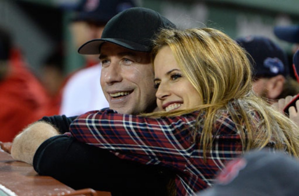 2013: John Travolta und seine Frau Kelly Beim Baseball.